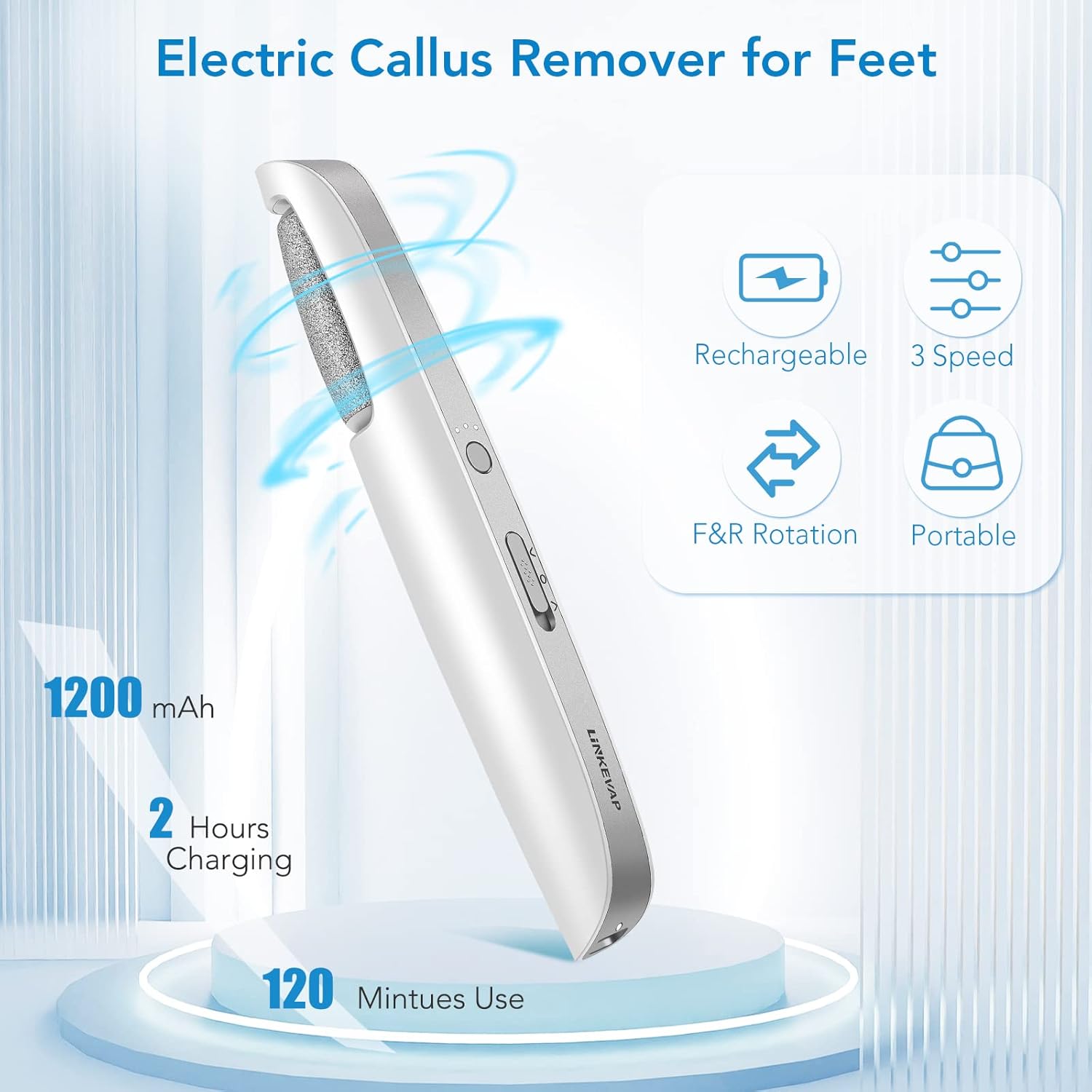 Rechargeable Electric Foot File – Smooth Heels, Anytime Anywhere